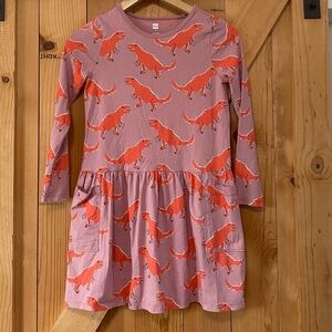 Tea Collection Girls Pink Dinosaur Dress